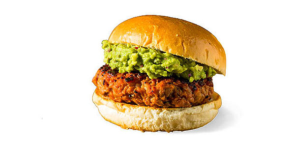 Der Avocado-Burger sieht sehr lecker aus.