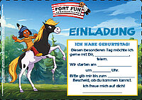Auf einer Einladungskarte für den Kindergeburtstag ist Yakari zu sehen.