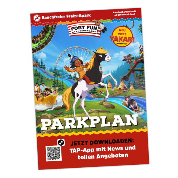 Gezeigt wird die Titelseite des aktuellen Parkplans.