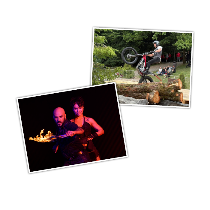 Die beiden Sommer-Shows im FORT FUN bieten Action pur auf dem Motorrad und mit Messerwerfern.